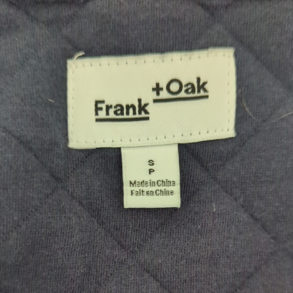 Frank + Oak Quilted Botanical Print Design Jacket in Rich Navy - Picture 9 of 10